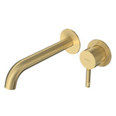 Parisi Tondo II Wall Mixer with 190mm Spout (Individual Flanges) | Brushed Brass